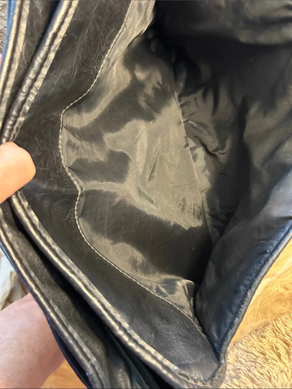Monarch Luggage Co, black pleather satchel/ briefcase w/ lots of storage